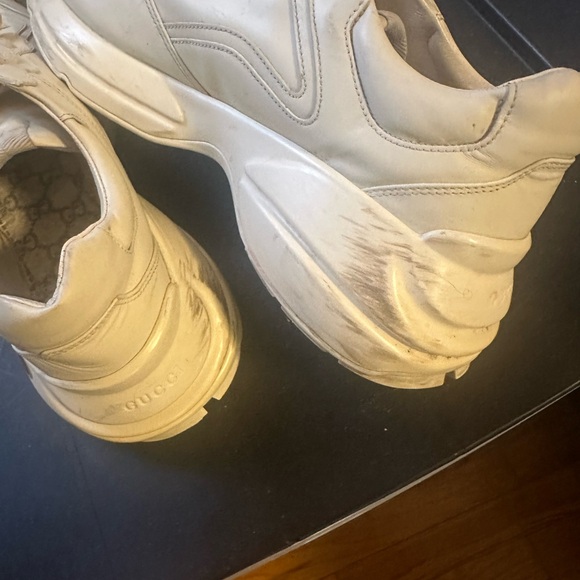 MEN'S RHYTON GUCCI LOGO LEATHER SNEAKERS - 🔥Size 8.5 US - Picture 8 of 9